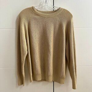 Muji Cotton Blend Crew Neck Sweater S Yellow